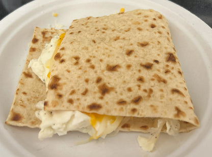 Egg white breakfast sammie on lavash