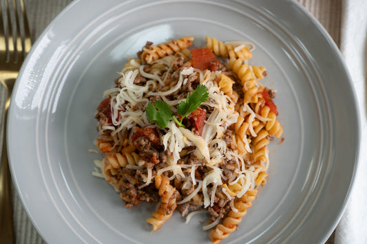 Cheesy beef a la Vodka